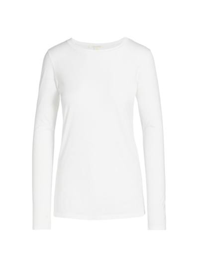 Shop Nili Lotan Women's Fitted Long Sleeve T-shirt In White