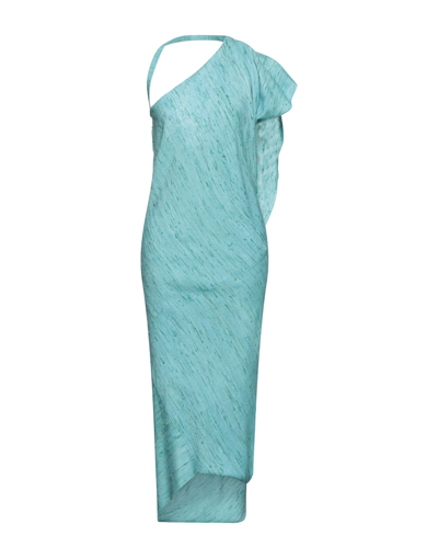 Shop Stephan Janson Woman Maxi Dress Turquoise Size 8 Silk In Blue