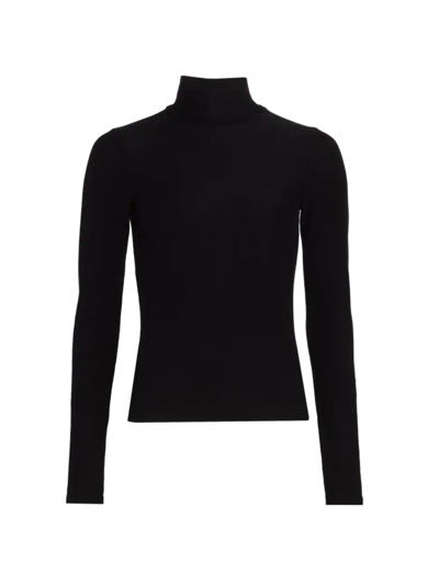 Shop Sprwmn Women's Turtleneck Pullover Top In Black