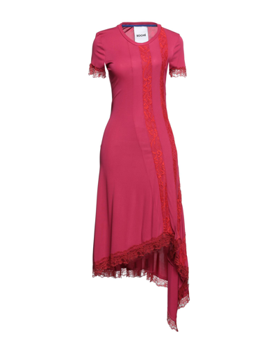 Shop Koché Woman Midi Dress Fuchsia Size Xs Viscose, Polyamide In Pink