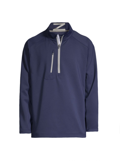 Shop Zero Restriction Men's Z500 Quarter-zip Sweater In Navy Metallic Silver