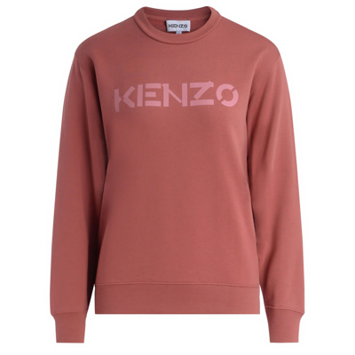 Kenzo Logo Sweatshirt In Dark Pink Cotton In Rosa | ModeSens