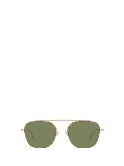 Shop Giorgio Armani Ar6124 Matte Pale Gold Sunglasses