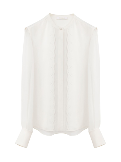 Shop Chloé Top Iconic In Iconic Milk