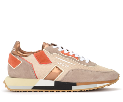 Shop Ghoud Rush Trainer In Mesh And Beige Suede In Multicolor