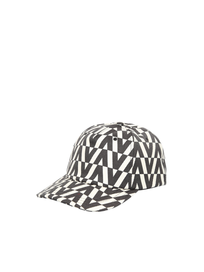 Shop Valentino Garavani Vltn-print Cap In Black