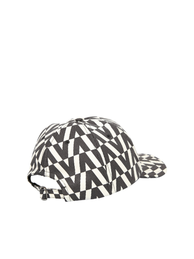 Shop Valentino Garavani Vltn-print Cap In Black