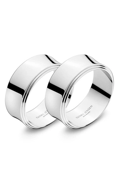 Shop Georg Jensen Pyra Set Of 2 Napkin Rings In Silver