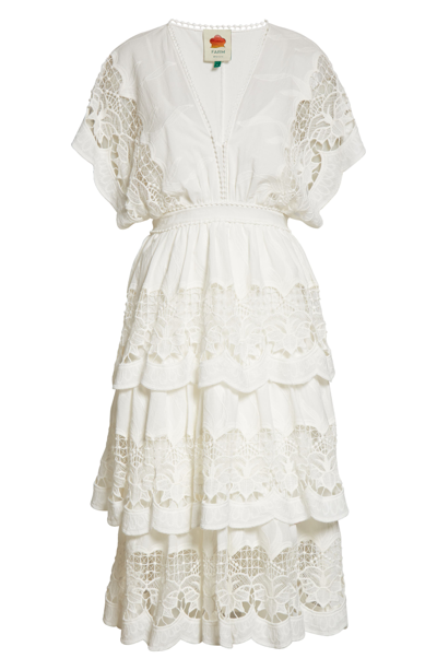 Shop Farm Rio Richelier Lace Dress In Off-white