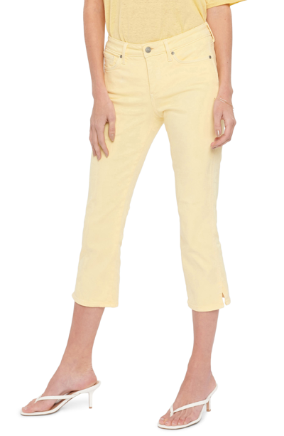 Shop Nydj Chloe Side Slit Capri Jeans In Yellow Daisy