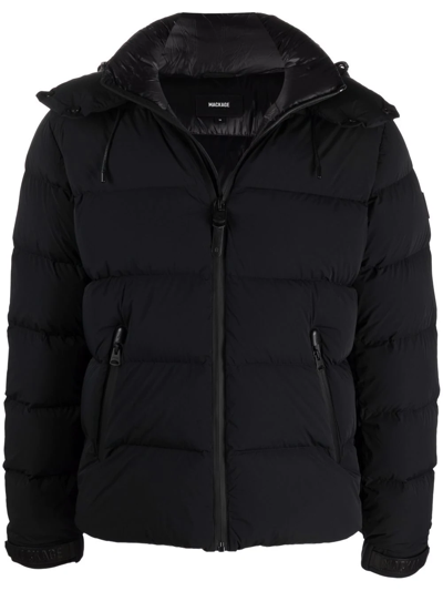 Mackage Hooded Feather-down Padded Jacket In 黑色