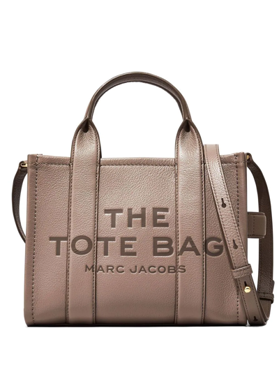 Shop Marc Jacobs The Leather Small Tote Bag In 褐色