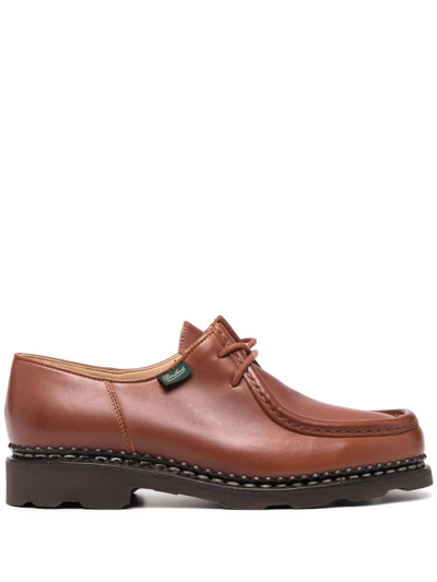 Paraboot Lace-up Leather Loafers In 褐色