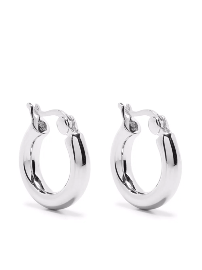 Shop Tom Wood Thick Small Classic Hoop Earrings In 银色