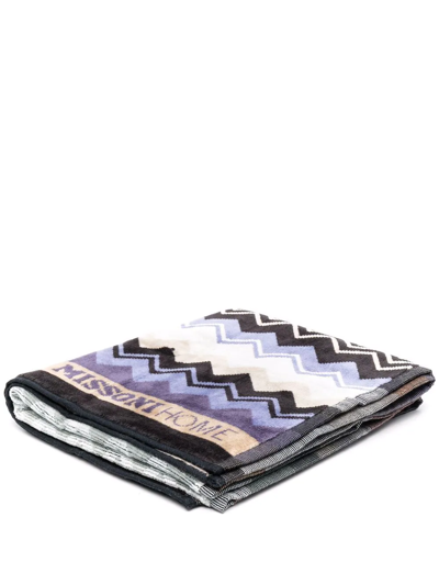 Missoni Zigzag Pattern Towel In Grün