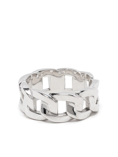 Shop Hatton Labs Cuban Chain-link Ring In Silver