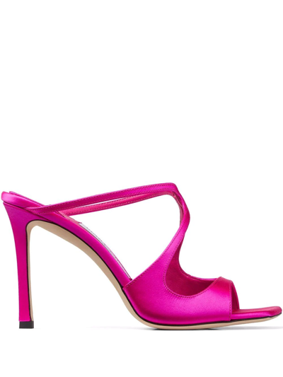 Shop Jimmy Choo Anise 95mm Square Sandals In Pink