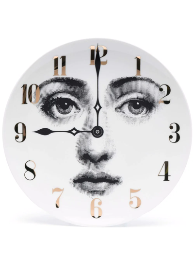 Shop Fornasetti Tema E Variazioni N.74 Clock-print Plate In White