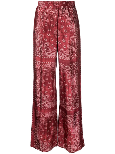 Shop Golden Goose Bandana-print Straight Trousers In Rot