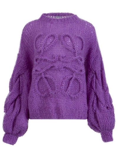 Shop Loewe Mohair Sweater Lilac