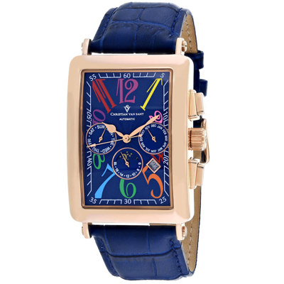 Shop Christian Van Sant Prodigy Automatic Blue Dial Men's Watch Cv9144 In Blue / Gold Tone / Rose / Rose Gold Tone