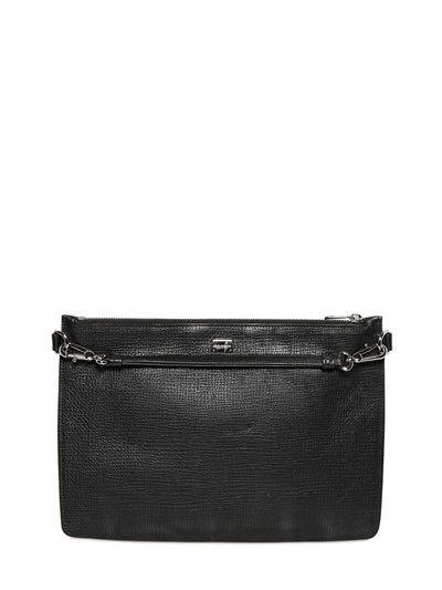Dolce & Gabbana Grained Leather Crossbody Bag In Black