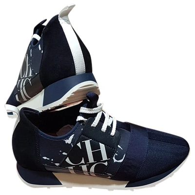 Pre-owned Carolina Herrera Leather Trainers In Blue