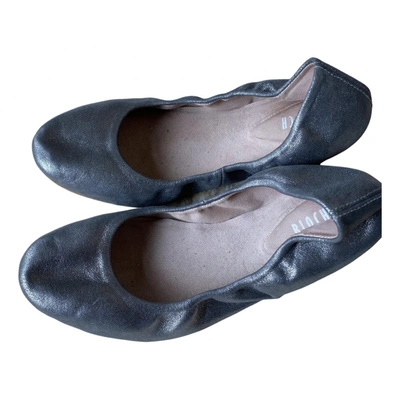 Pre-owned Bloch Leather Ballet Flats In Silver