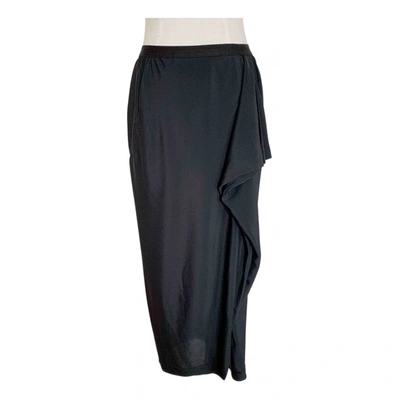 Pre-owned Rick Owens Silk Mid-length Skirt In Black