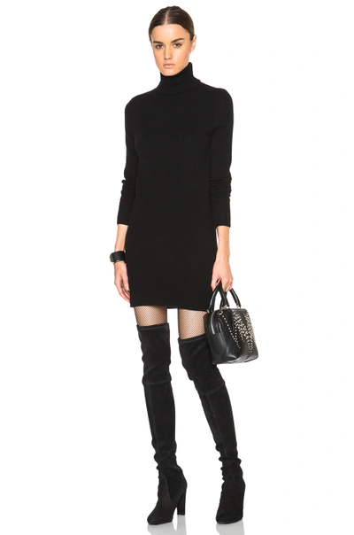 Equipment Oscar Cashmere Turtleneck Mini Dress In Black