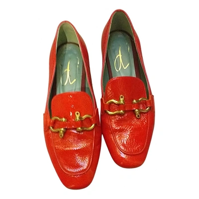 Pre-owned Paola D'arcano Patent Leather Flats In Red
