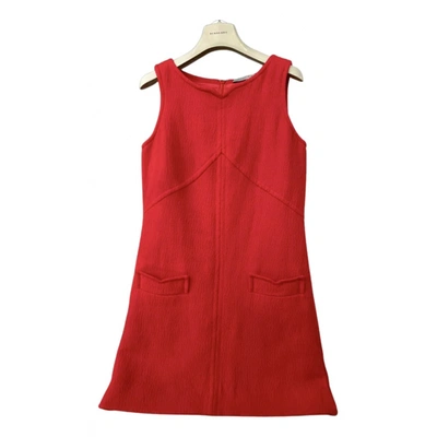 Pre-owned Victoria Victoria Beckham Wool Mini Dress In Red