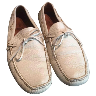 Pre-owned Carshoe Leather Flats In Ecru