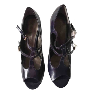 Pre-owned French Connection Patent Leather Sandals In Purple