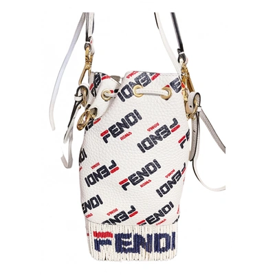 Pre-owned Fendi X Fila Leather Crossbody Bag In White