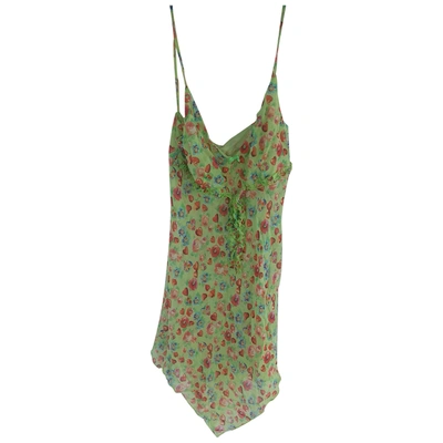 Pre-owned Blumarine Silk Slip In Green