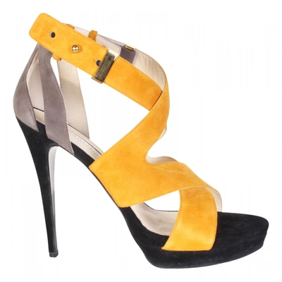 Pre-owned Burak Uyan Leather Sandals In Yellow