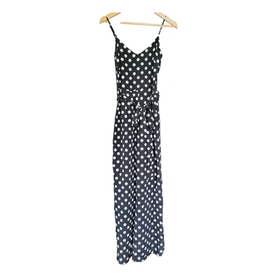 Pre-owned L Agence Silk Jumpsuit In Black