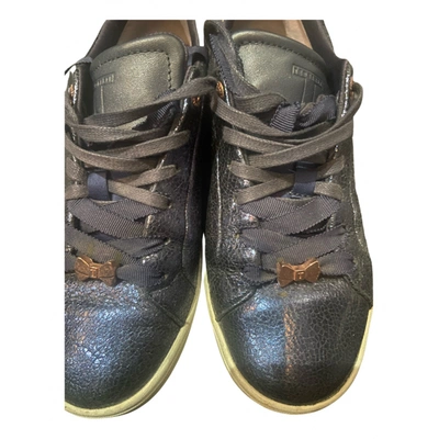 Pre-owned Ted Baker Leather Trainers In Blue