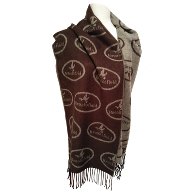 Pre-owned Brooksfield Scarf & Pocket Square In Brown