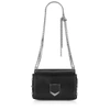 JIMMY CHOO LOCKETT PETITE Black and Chrome Spazzolato Leather Shoulder Bag,LOCKETTPETITESBK
