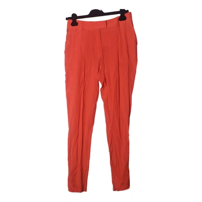 Pre-owned Marco Bologna Silk Trousers In Red