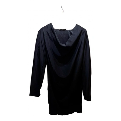 Pre-owned Seventy Silk Mid-length Dress In Black
