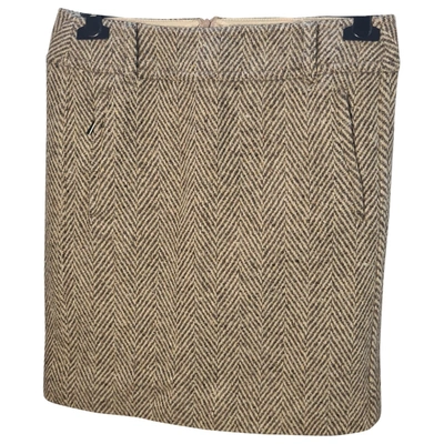 Pre-owned Max Mara Wool Skirt In Beige