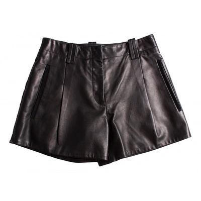 Pre-owned Barbara Bui Leather Shorts In Black