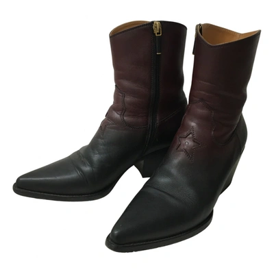 Pre-owned Dior La Leather Western Boots In Black | ModeSens