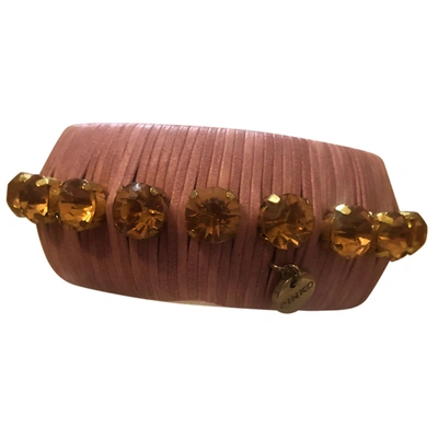Pre-owned Pinko Leather Bracelet In Pink