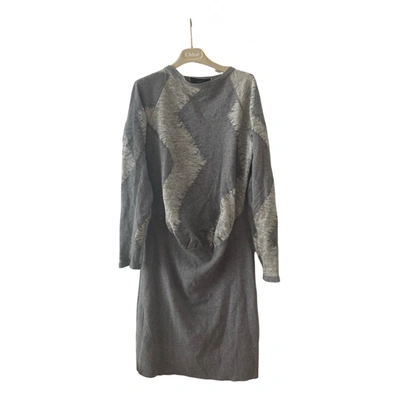Pre-owned Pringle Of Scotland Wool Mid-length Dress In Grey