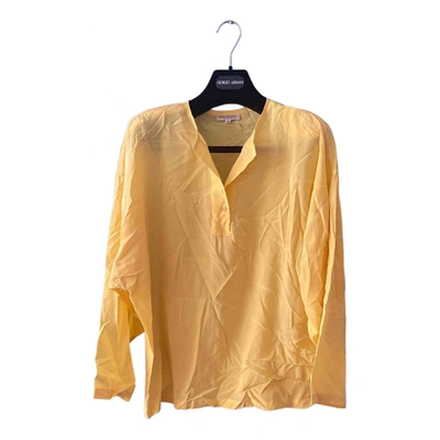 Pre-owned Versace Silk Camisole In Yellow