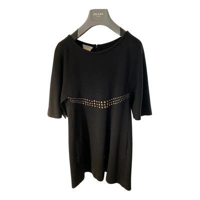 Pre-owned Pollini Wool Mini Dress In Black